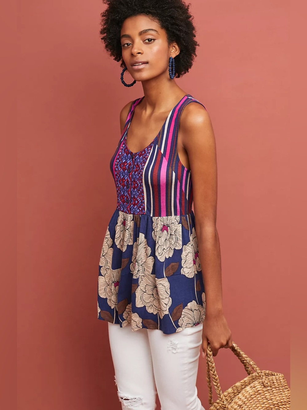 Anthropologies One September Trudy Embroidered Tank